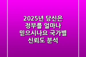 2025년, 당신은 정부를 얼마나 믿으시나요? 국가별 신뢰도 분석