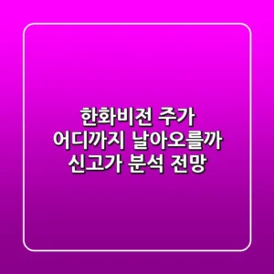 한화비전 주가, 어디까지 날아오를까?📈 신고가 분석 & 전망