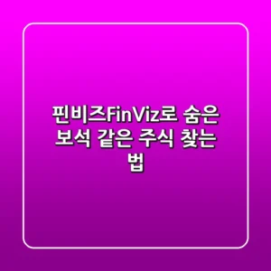 핀비즈(FinViz)로 숨은 보석 같은 주식 찾는 법