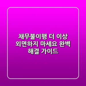 채무불이행, 더 이상 외면하지 마세요! 완벽 해결 가이드