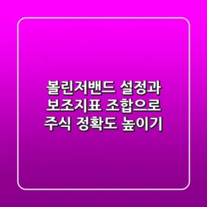볼린저밴드 설정과 보조지표 조합으로 주식 정확도 높이기