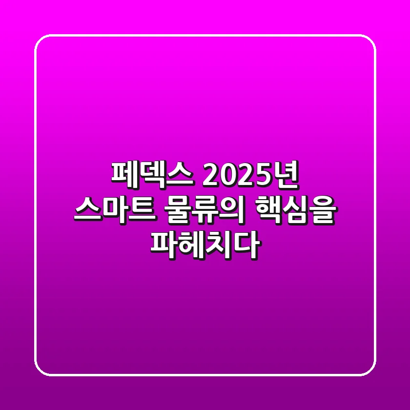 페덱스, 2025년 스마트 물류의 핵심을 파헤치다
