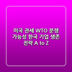 미국 관세 WTO 분쟁 가능성: 한국 기업 생존 전략 A to Z