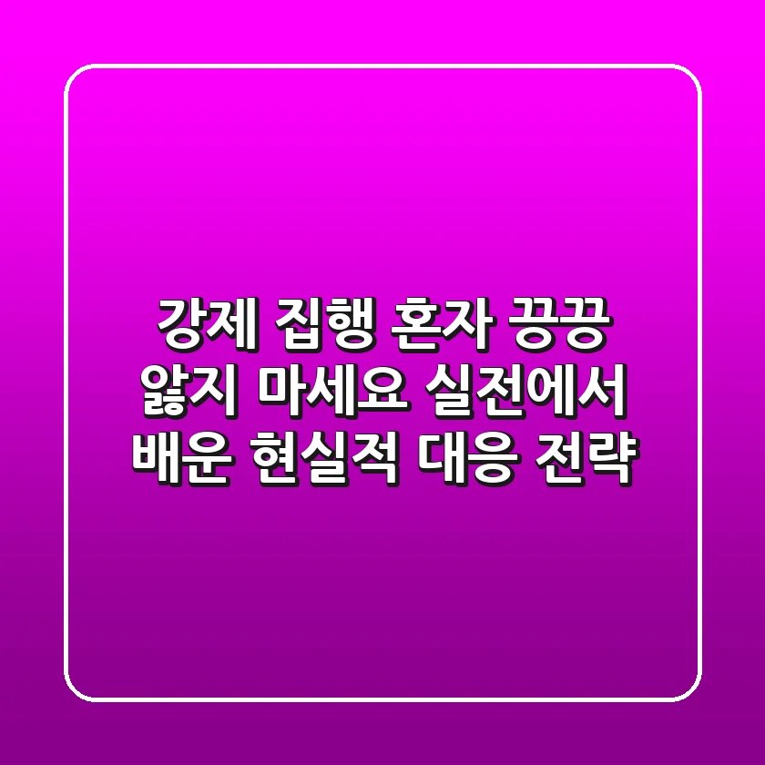 강제 집행, 혼자 끙끙 앓지 마세요: 실전에서 배운 현실적 대응 전략