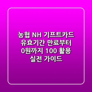 농협 NH 기프트카드, 유효기간 만료부터 0원까지 100% 활용 실전 가이드
