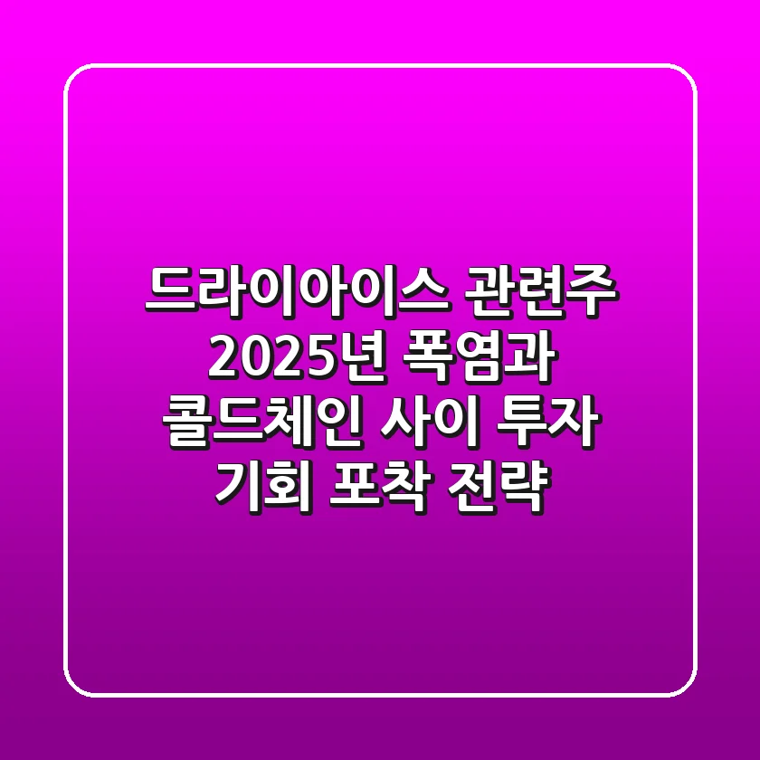 드라이아이스 관련주 2025년, 폭염과 콜드체인 사이 투자 기회 포착 전략