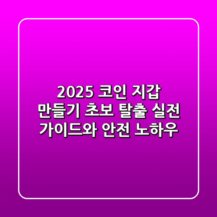 2025 코인 지갑 만들기, 초보 탈출! 실전 가이드와 안전 노하우