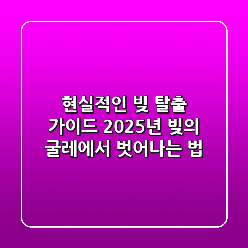 현실적인 빚 탈출 가이드: 2025년, 빚의 굴레에서 벗어나는 법