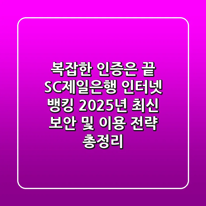 "복잡한 인증은 끝", SC제일은행 인터넷 뱅킹 2025년 최신 보안 및 이용 전략 총정리