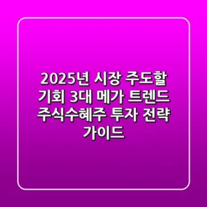 "2025년 시장 주도할 기회", 3대 메가 트렌드 주식수혜주 투자 전략 가이드