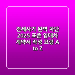 "전세사기 완벽 차단", 2025 표준 임대차 계약서 작성 요령 A to Z